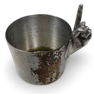 Napier Vintage Silver Plate Number One Finger Pointing Jigger Shot Glass Gray